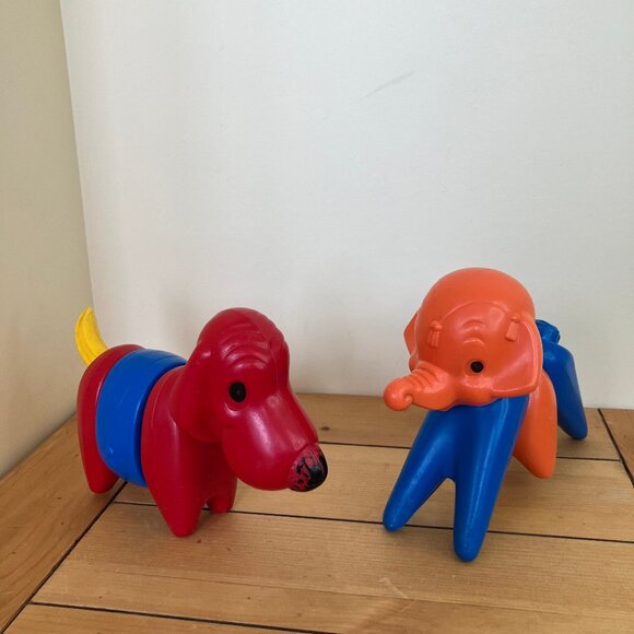 Tupperware Zoo It Yourself Dog Elephant Mix Match Toys Vintage Tuppertoy Canada - Picture 1 of 13
